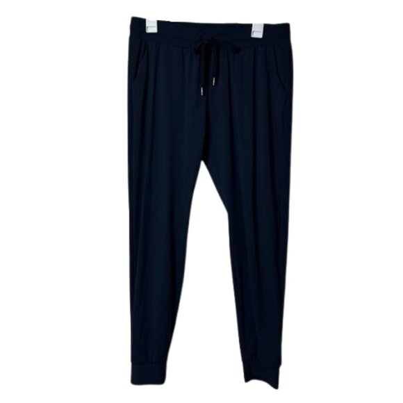 Zyia active navy blue nylon blend drawstring joggers womens L - Picture 1 of 9